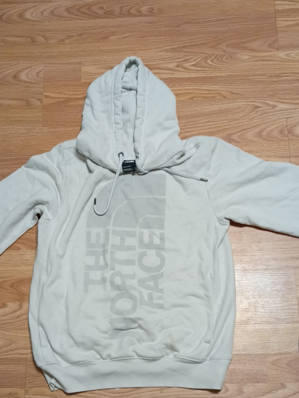 The North Face Cream/Light Gray Logo Hoodie